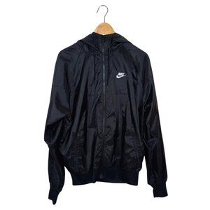 Nike Black Windrunner Hooded Jacket – Lightweight Zip-Up Windbreaker, Size S (Me